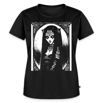 Dunkle Kunst Okkulte Gothic Batcave Mädchen Post Punk Fledermaus - Frauen Premium Bio T-Shirt - Schwarz - Vorne - Selfina (174cm)