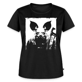 Dunkle Kunst Okkulter Horror Schwein Gas Maske Grindcore Thr - Frauen Premium Bio T-Shirt - Schwarz - Vorne - Selfina (174cm)