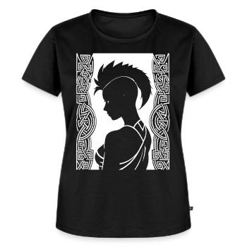Fantasy Post Punk Keltische Stammeskunst Batcave Girl - Frauen Premium Bio T-Shirt - Schwarz - Vorne - Selfina (174cm)