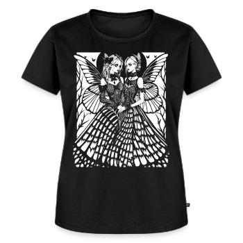 Punkrock Fan Skull mit Mohawk Crazy Antisocial P - Frauen Premium Bio T-Shirt - Schwarz - Vorne - Selfina (174cm)