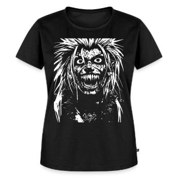 Punkrock-Fan-Schädel mit Mohawk Crazy Antisocial P - Frauen Premium Bio T-Shirt - Schwarz - Vorne - Selfina (174cm)