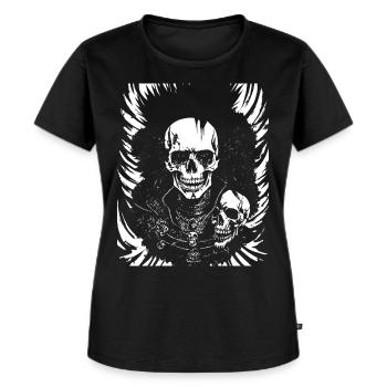 Punkrock Fan Skull mit Mohawk Crazy Antisocial P - Frauen Premium Bio T-Shirt - Schwarz - Vorne - Selfina (174cm)