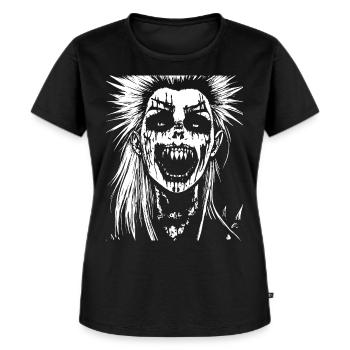 Zombie Horror Vampir Mädchen Death Metal Grindcore - Frauen Premium Bio T-Shirt - Schwarz - Vorne - Selfina (174cm)