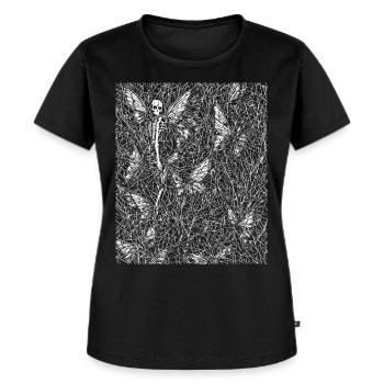 Fairycore Ästhetik Skelett Fee Goth Gothic G - Frauen Premium Bio T-Shirt - Schwarz - Vorne - Selfina (174cm)