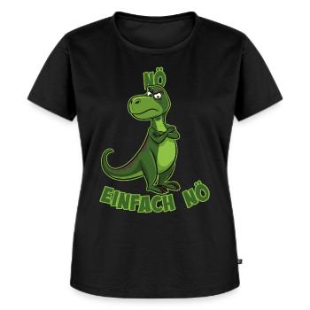 Nö einfach Nö Tyrannosaurus Rex Dino frecher T-Re - T-shirt Premium bio Femme - noir - Devant - Selfina (174cm)