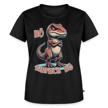 Nö einfach Nö Tyrannosaurus Rex Dino frecher T-Re - T-shirt Premium bio Femme - noir - Devant - Selfina (174cm)