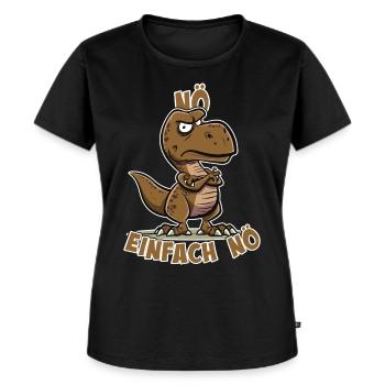 Nö einfach Nö Tyrannosaurus Rex Dino frecher T-Re - T-shirt Premium bio Femme - noir - Devant - Selfina (174cm)