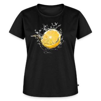 Zitrone - Frauen Premium Bio T-Shirt - Schwarz - Vorne - Selfina (174cm)