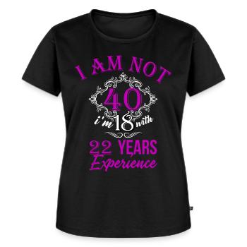 40e verjaardag - Vrouwen Premium Bio T-shirt - zwart - Voor - Selfina (174cm)