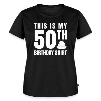 50th birthday - Women's Premium Organic T-shirt - black - Front - Selfina (174cm)