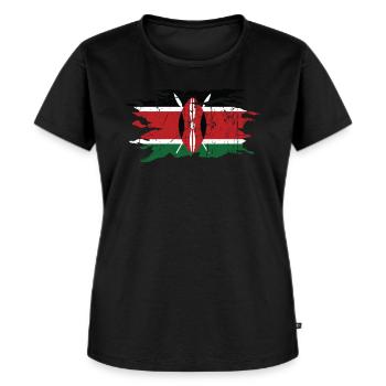 Kenia - Frauen Premium Bio T-Shirt - Schwarz - Vorne - Selfina (174cm)