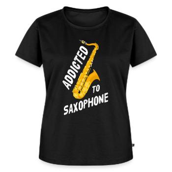 Saxophon - Frauen Premium Bio T-Shirt - Schwarz - Vorne - Selfina (174cm)