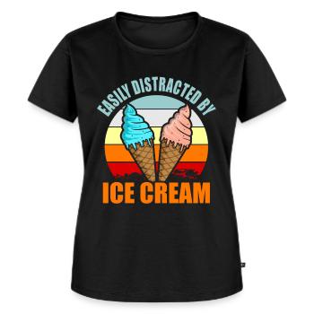Eiscreme - Frauen Premium Bio T-Shirt - Schwarz - Vorne - Selfina (174cm)