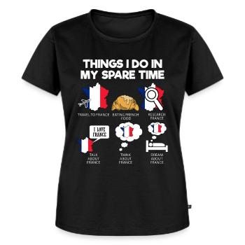 Frankreich - Frauen Premium Bio T-Shirt - Schwarz - Vorne - Selfina (174cm)