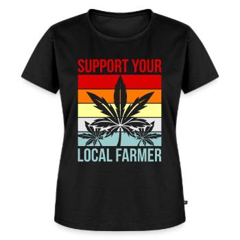 Cannabis - Vrouwen Premium Bio T-shirt - zwart - Voor - Selfina (174cm)