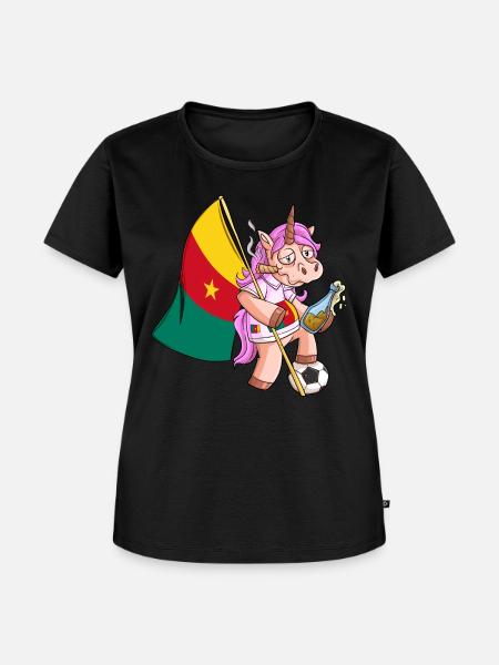 Party Einhorn Kamerun - Frauen Premium Bio T-Shirt - Schwarz