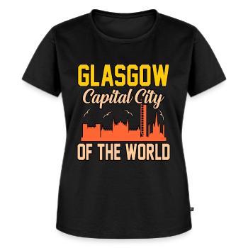 Gift from the capital Glasgow - Women's Premium Organic T-shirt - black - Front - Selfina (174cm)