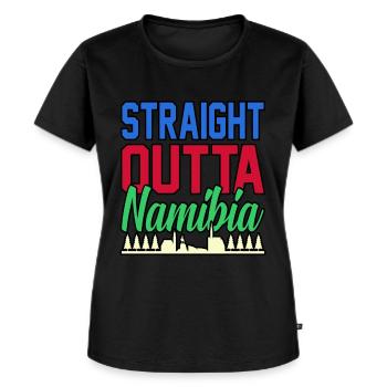Namibia - Frauen Premium Bio T-Shirt - Schwarz - Vorne - Selfina (174cm)