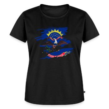 Don fier du Dakota du Nord - T-shirt Premium bio Femme - noir - Devant - Selfina (174cm)