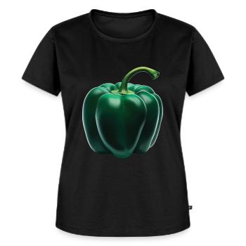 Paprika Geschenk - Frauen Premium Bio T-Shirt - Schwarz - Vorne - Selfina (174cm)