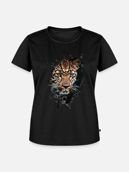 Leopard - Frauen Premium Bio T-Shirt - Schwarz