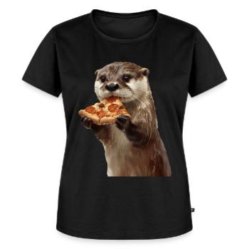 Otter - Frauen Premium Bio T-Shirt - Schwarz - Vorne - Selfina (174cm)