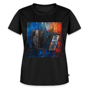 Akkordeon - Frauen Premium Bio T-Shirt - Schwarz - Vorne - Selfina (174cm)