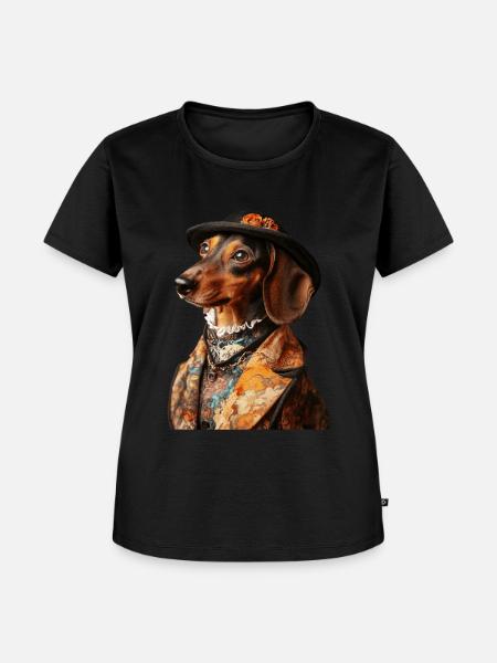 Dackel - Frauen Premium Bio T-Shirt - Schwarz