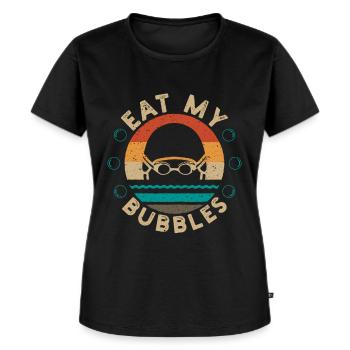 Lustig Schwimmen Eat My Bubbles Schwimmer Swim Ges - Frauen Premium Bio T-Shirt - Schwarz - Vorne - Selfina (174cm)
