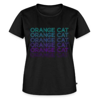 Orange Cat Tabby Cat Retro - Women's Premium Organic T-shirt - black - Front - Selfina (174cm)