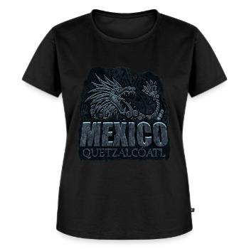 Quetzalcoatl Aztec Serpent Maya Inca Tolteke - T-shirt Premium bio Femme - noir - Devant - Selfina (174cm)