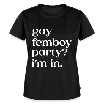 Lustiges Femboy-Geschenk - Frauen Premium Bio T-Shirt - Schwarz - Vorne - Selfina (174cm)