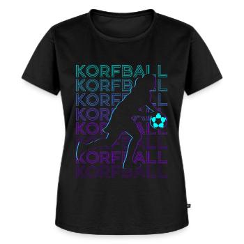 Korfball Player Retro - Women's Premium Organic T-shirt - black - Front - Selfina (174cm)