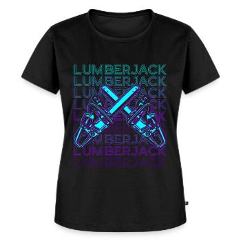 Bûcheron Bûcheron Rétro - T-shirt Premium bio Femme - noir - Devant - Selfina (174cm)