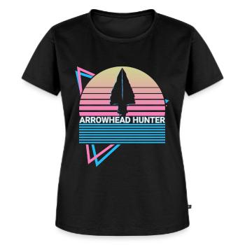 Pfeilspitze Jäger Retro - Frauen Premium Bio T-Shirt - Schwarz - Vorne - Selfina (174cm)