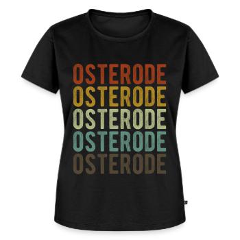 Osterode Stadt Retro Vintage - Frauen Premium Bio T-Shirt - Schwarz - Vorne - Selfina (174cm)