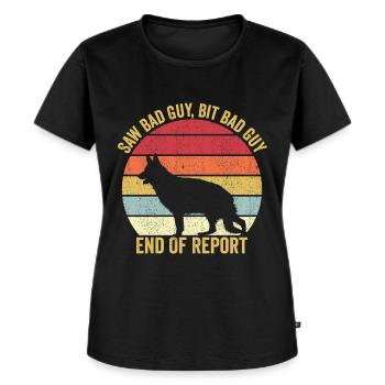 Polizist Polizeihund Vintage - Frauen Premium Bio T-Shirt - Schwarz - Vorne - Selfina (174cm)
