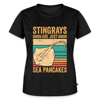 Lustige Stachelrochen Mantarochen sind nur Meeresp - Frauen Premium Bio T-Shirt - Schwarz - Vorne - Selfina (174cm)