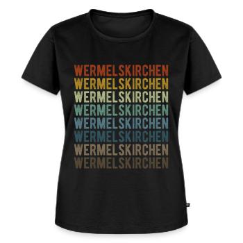 Wermelskirchen Stadt Retro Vintage - Frauen Premium Bio T-Shirt - Schwarz - Vorne - Selfina (174cm)