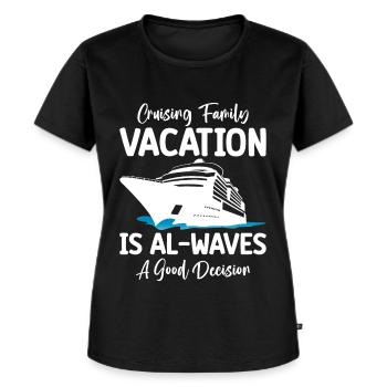 Lustige Kreuzfahrt Familienurlaub Kreuzfahrtschiff - Frauen Premium Bio T-Shirt - Schwarz - Vorne - Selfina (174cm)
