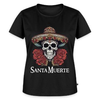 Santisima Muerte Dia De Los Muertos Mexikanisch - Frauen Premium Bio T-Shirt - Schwarz - Vorne - Selfina (174cm)