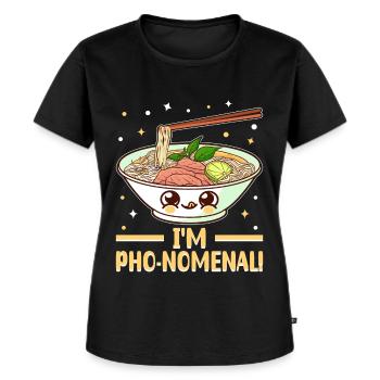 Vietnamesische Nudelsuppe Asiatisches Essen - Frauen Premium Bio T-Shirt - Schwarz - Vorne - Selfina (174cm)
