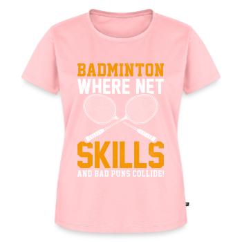 Joueurs de badminton - T-shirt Premium bio Femme - rose - Devant - AI Model Female 172 dark (172cm)