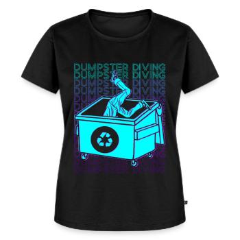 Dumpster Diving Mülltaucher Trash Picker Retro - Frauen Premium Bio T-Shirt - Schwarz - Vorne - Selfina (174cm)