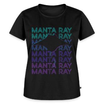 Manta Rochen Stachelrochen Retro - Frauen Premium Bio T-Shirt - Schwarz - Vorne - Selfina (174cm)
