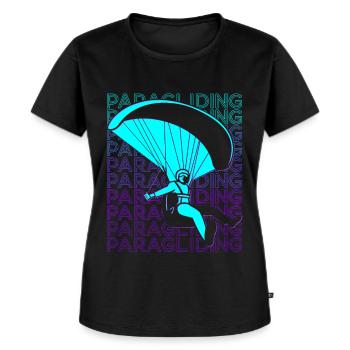 Parapente Parapente Parachute Retro - T-shirt Premium bio Femme - noir - Devant - Selfina (174cm)