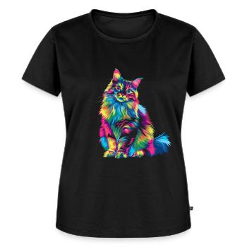 Ragdoll Katze Popart - Frauen Premium Bio T-Shirt - Schwarz - Vorne - Selfina (174cm)