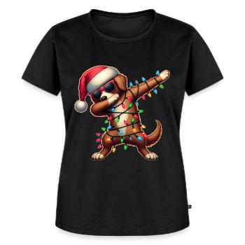 Tupfende Chesapeake Bay Retriever Hundesonnenbrill - Frauen Premium Bio T-Shirt - Schwarz - Vorne - Selfina (174cm)