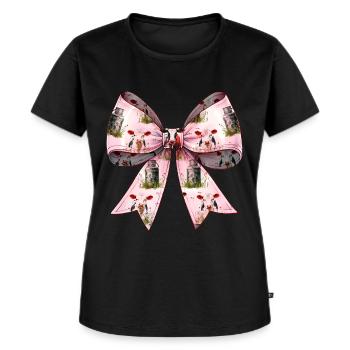 Coquette Bow Kuh Landwirt Milch Milchviehhalter - Frauen Premium Bio T-Shirt - Schwarz - Vorne - Selfina (174cm)