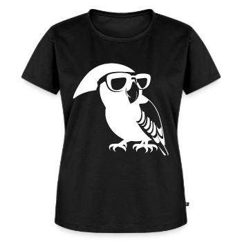 Lustiger Vogel mit Sonnenbrille Cool Bourke's Parak - Frauen Premium Bio T-Shirt - Schwarz - Vorne - Selfina (174cm)
